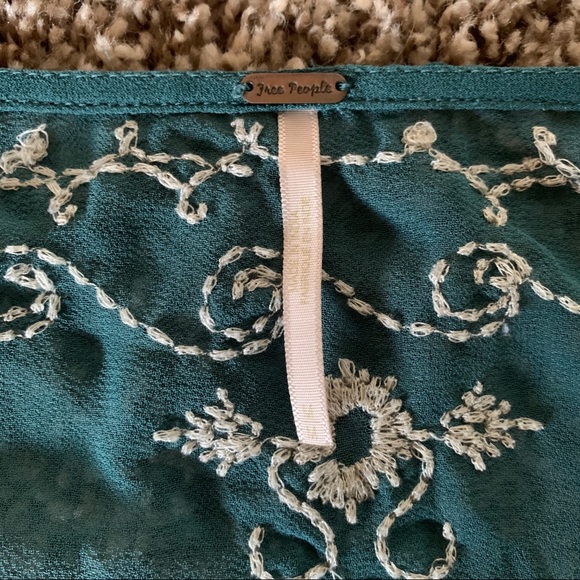 Free People 3/4 Sleeve Embroidered Sheer Blouse - Picture 4 of 8